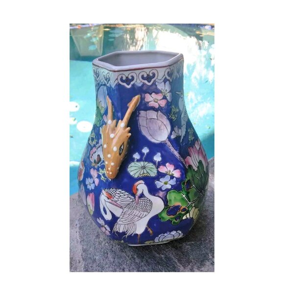 Stunning Antique Chinese Qing Yongzheng Marked Porcelain Horned Antelope handled - Picture 2 of 12